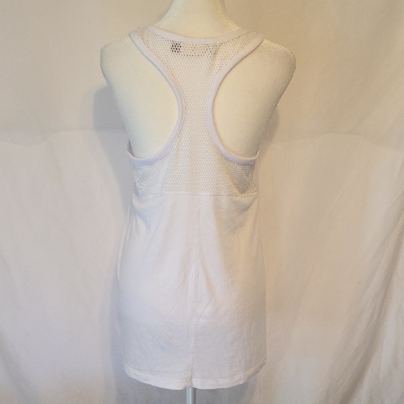 SO White Mesh Back Tank Top with Humor Message - Picture 3 of 3